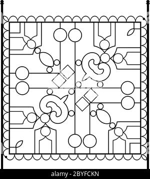 Schmiedeeisernes Tor, Tür, Zaun, Fenster, Grill, Geländer Design Stock Vektor