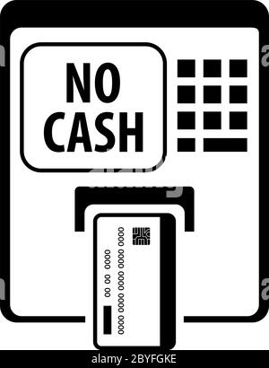 Vektorgrafik „kein Bargeld in Geldautomaten“ Stock Vektor