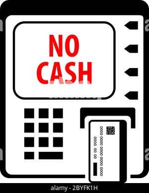 Vektorgrafik „kein Bargeld in Geldautomaten“ Stock Vektor