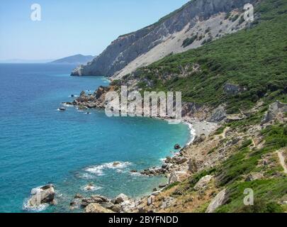 Küstenlandschaft rund um Kastro bei Skiathos, einer der griechischen Sporaden Inseln Stockfoto