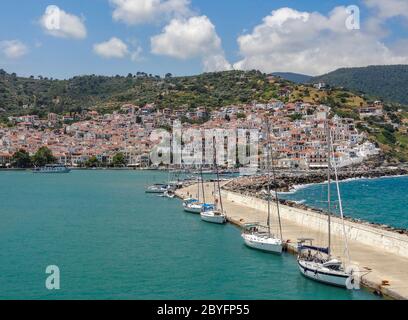 Skopelos bei der Inselgruppe der Sporaden in Griechenland Stockfoto