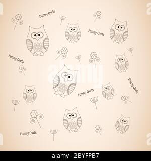 Eulen-Muster Stock Vektor