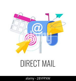 Symbol für Direct Mail-Vektor. Outbound-, Inbound-Marketing. Stock Vektor