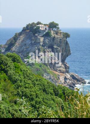 Agios Ioannis Sto Kastri auf der Insel Skopelos an den Sporaden in Griechenland Stockfoto