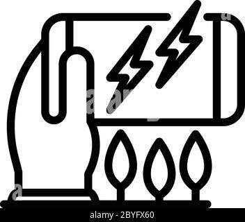 Symbol für Telefonenergie, Umrissstil Stock Vektor