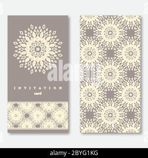 Set aus zwei Karten für Gruß, Einladung, Hochzeit Stock Vektor