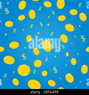 Goldene Münzen. Hintergrund des Geldes. Vektorgrafik Stock Vektor