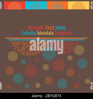 Bunte Blume Mandala Vorlage Stock Vektor