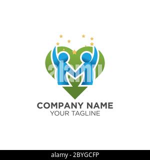 Menschlichen Charakter Vektor logo Konzept Abbildung. Abstrakte mann abbildung Logo Stock Vektor