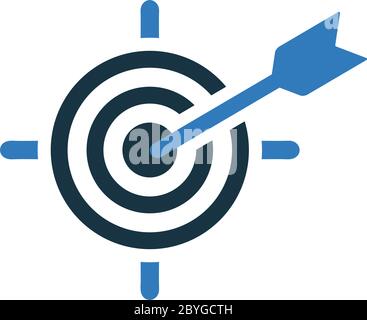 Schöne, sorgfältig entworfene Geschäftsziel oder Ziel-Ikone, Dartscheibe. Gut organisiert und vollständig editierbar Vektor-Symbol für Vektormaterial und viele andere Stock Vektor