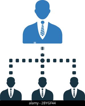 Schöne, sorgfältig gestaltete Business Leader, Manager, Chef-Ikone. Stock Vektor