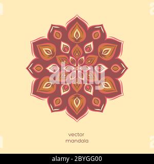Handgezeichnetes farbenfrohes Mandala mit Blumenmuster. Stock Vektor