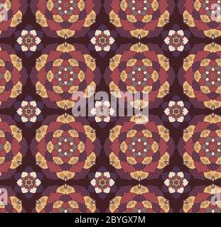 Nahtlose Hand gezeichnete Mandala Muster. Dekorative Elemente aus dem Vintage-Stil Stock Vektor