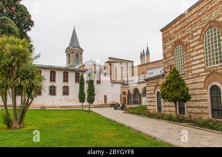 Der Topkapi-Palast ist eines der wichtigsten Wahrzeichen Istanbuls und Hauptwohnsitz der osmanischen Sultane Stockfoto