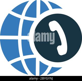 Schöne, sorgfältig gestaltete Global Business oder Kommunikation Ikone. Stock Vektor
