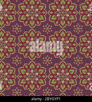 Nahtlose Hand gezeichnete Mandala Muster. Dekorative Elemente aus dem Vintage-Stil Stock Vektor