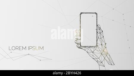 Grafik-Bild der Hand halten modernen Smartphone Stock Vektor