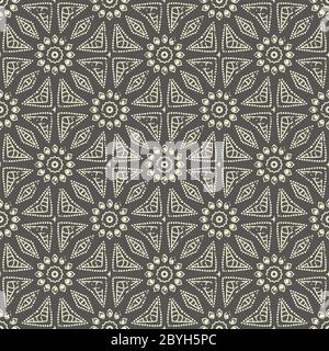 Nahtlose Hand gezeichnete Mandala Muster. Vintage Elemente in Orienta Stock Vektor