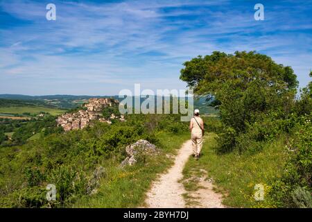 Cordes-sur-Ciel, beschriftet die schönsten Dörfer Frankreichs, Tarn-Departement, Okzitanien, Frankreich Stockfoto