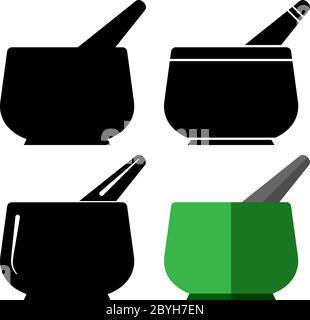 Mörser und Stößel Vektor Illustration Stock Vektor
