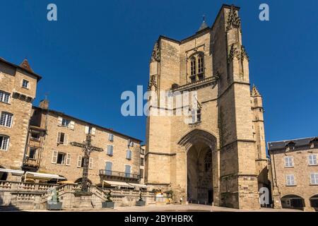 Collegiate Church , Villefranche de Rouergue, Place Notre Dame, Aveyron Department, Occitanie, Frankreich Stockfoto