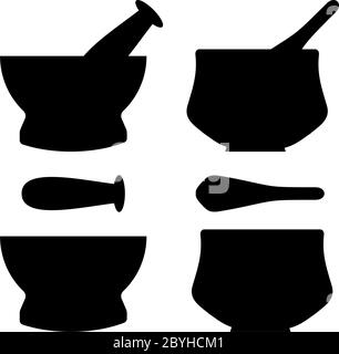 Mörser und Stößel Vektor Illustration Stock Vektor