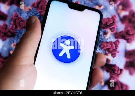 Neue Handy-App Immuni, gefördert von der italienischen Regierung und entwickelt von Bending Spoon, für Kontakt Suche COVID-19 Fälle unter den italienischen Bürgern Stockfoto