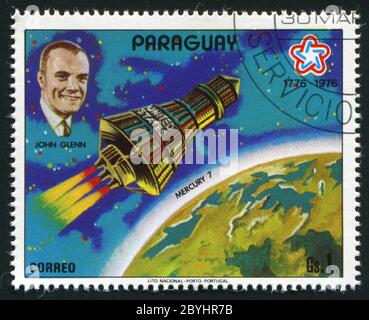 PARAGUAY -UM 1976: John Glenn ist ein pensionierter United States Marine Corps Pilot, ein ehemaliger Astronaut und Senator der Vereinigten Staaten, um 1976. Stockfoto