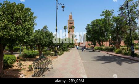 Koutoubia Moschee in Marrakesch Stockfoto