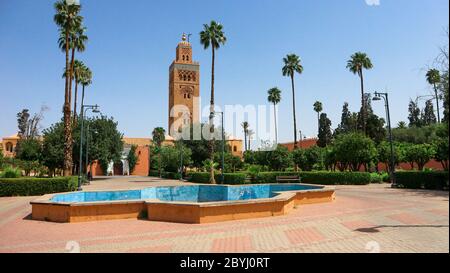 Koutoubia Moschee in Marrakesch Stockfoto