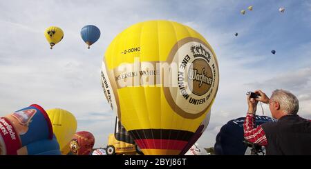 Heißluftballons in die Montgolfiade in Warstein. Stockfoto