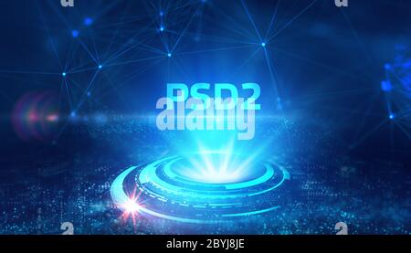 Fintech - finanzielle Konzept. Junge Unternehmer wählen Sie das Symbol Fintech auf die virtuelle Darstellung. Stockfoto