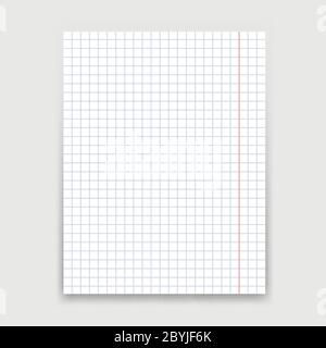 Leeres weißes Papierblatt auf weißem Hintergrund. Vektorgrafik. Stock Vektor