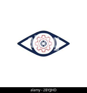 Vision Icon oder Eye Care Logo in modernem Flat Design Konzept auf isoliertem weißem Hintergrund. Vektor EPS 10 Stock Vektor