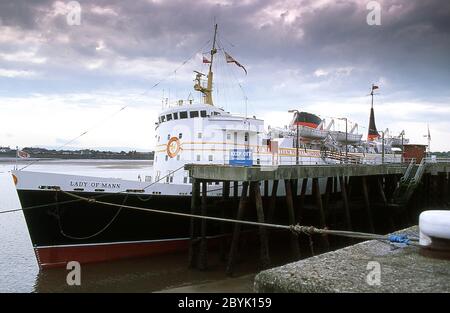 Lady of Mann Fähre der Isle of man Steam Packet Company im Douglas Hafen auf der Isle of man 1991 Stockfoto