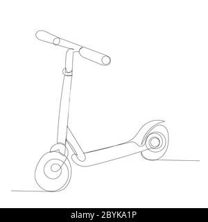 Isoliert, Roller kontinuierliche Linie Zeichnung Stock Vektor