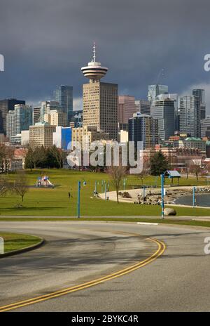 CRAB Park in Portside Vancouver. Crab Park in Portside am Ufer des Burrard Inlet in der Innenstadt von Vancouver. Stockfoto