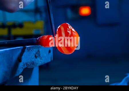 Glasbläser bei der Arbeit in Malta Stockfoto