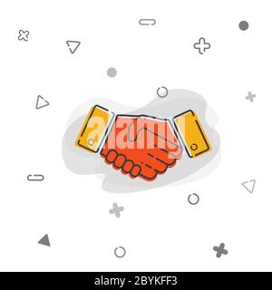 Handschlag, Hände, Partnerschaft Symbol Vektor Logo Design flaches Symbol isoliert auf weißem Hintergrund. Vektor EPS 10 Stock Vektor