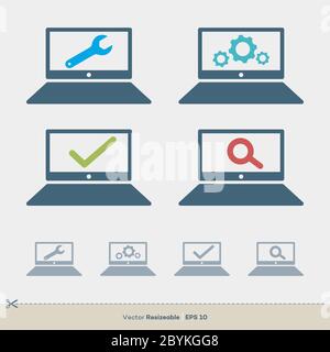 Vektorvorlage Für Laptops. Computer Icon Logo Illustration Design. Vektor EPS 10. Stock Vektor