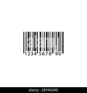 Barcode-Symbol in Schwarz auf isoliertem weißem Hintergrund. Vektor EPS 10. Stock Vektor