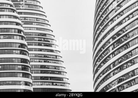 Spektakuläre Architektur von Wangjing SOHO, entworfen vom irakischen Architekten Zaha Hadid Stockfoto