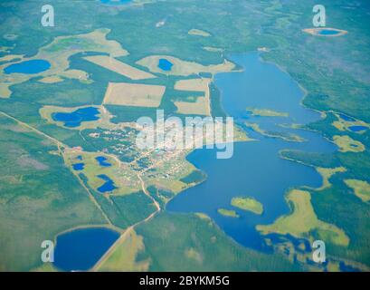 Luftaufnahme auf Nord-Yakutien Landschaften Stockfoto