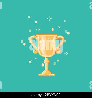 Flache Form mit Siegerschale Stock Vektor