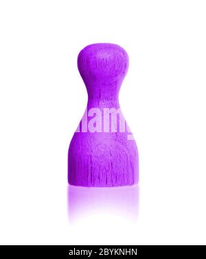 Hölzerne Bauer mit einer Volltonfarbe Stockfoto