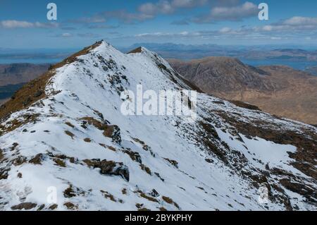 Blick Richtung Ladhar Bheinn und der Isle of Skye, Knoydart, Schottland Stockfoto