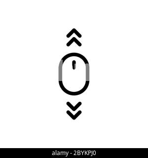 Scroll-Maus-Symbol in schwarz einfaches Design auf einem isolierten weißen Hintergrund. Vektor EPS 10 Stock Vektor
