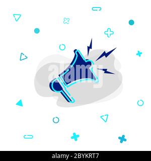 Megaphon oder Lautsprecher-Symbol in blauer Farbe isoliert auf weißem Hintergrund. vektor EPS 10. Stock Vektor