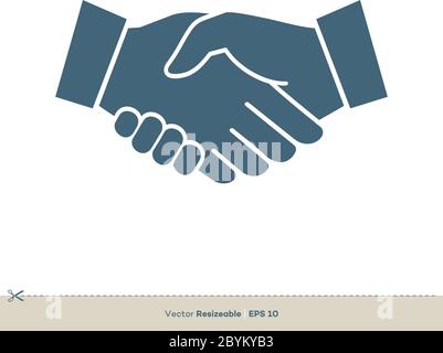 Handshake Icon Vektor Logo Vorlage Illustration Design. Vektor EPS 10. Stock Vektor