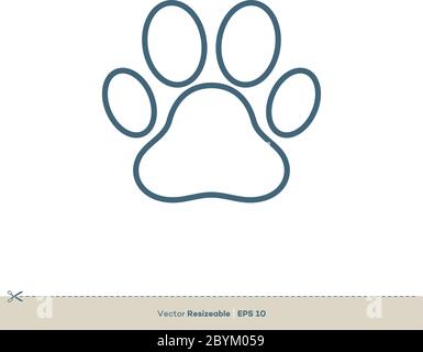 Paw Print Icon Vektor Logo Vorlage Illustration Design. Vektor EPS 10. Stock Vektor